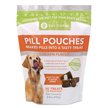 Pill Pouches for Dogs, Chicken Flavor - Easy to Form & Conceal Pet Medication, Made with Natural Ingredients - Packed with Flavor Dogs Love