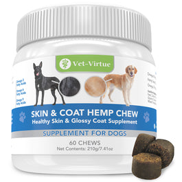 Skin and Coat Soft Chew for Dogs, with Omega 3, Fish Oil, Coconut Oil, EPA and DHA Supports Skin, Allergy Treatment for Itch-Free Skin