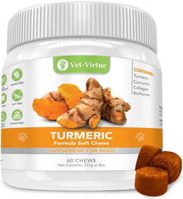Turmeric Soft Chews for Dogs – Joint Support Supplement with Curcumin, Collagen & BioPerine